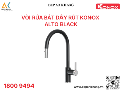  Vòi rửa bát dây rút Konox Alto Black   